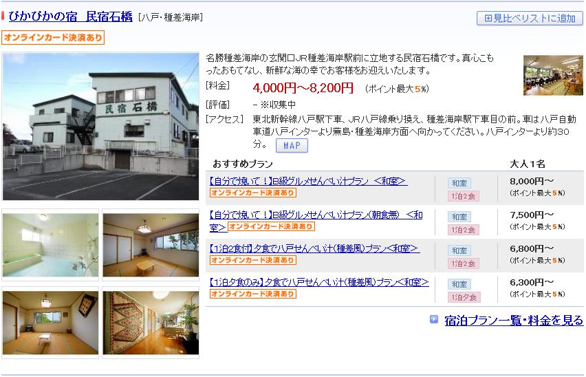 ぴかぴかの宿　民宿石橋
